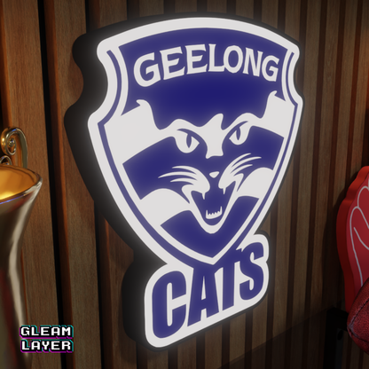 Geelong Cats AFL Logo LED RGB Wall Display Light Sign