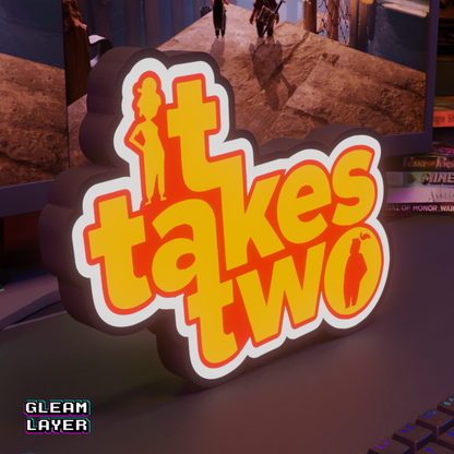 It Takes Two Gaming Lightbox Led Light Sign