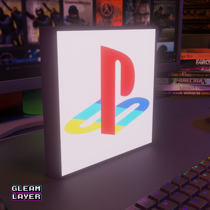 Playstation Retro Black Logo Led Gaming Light Sign