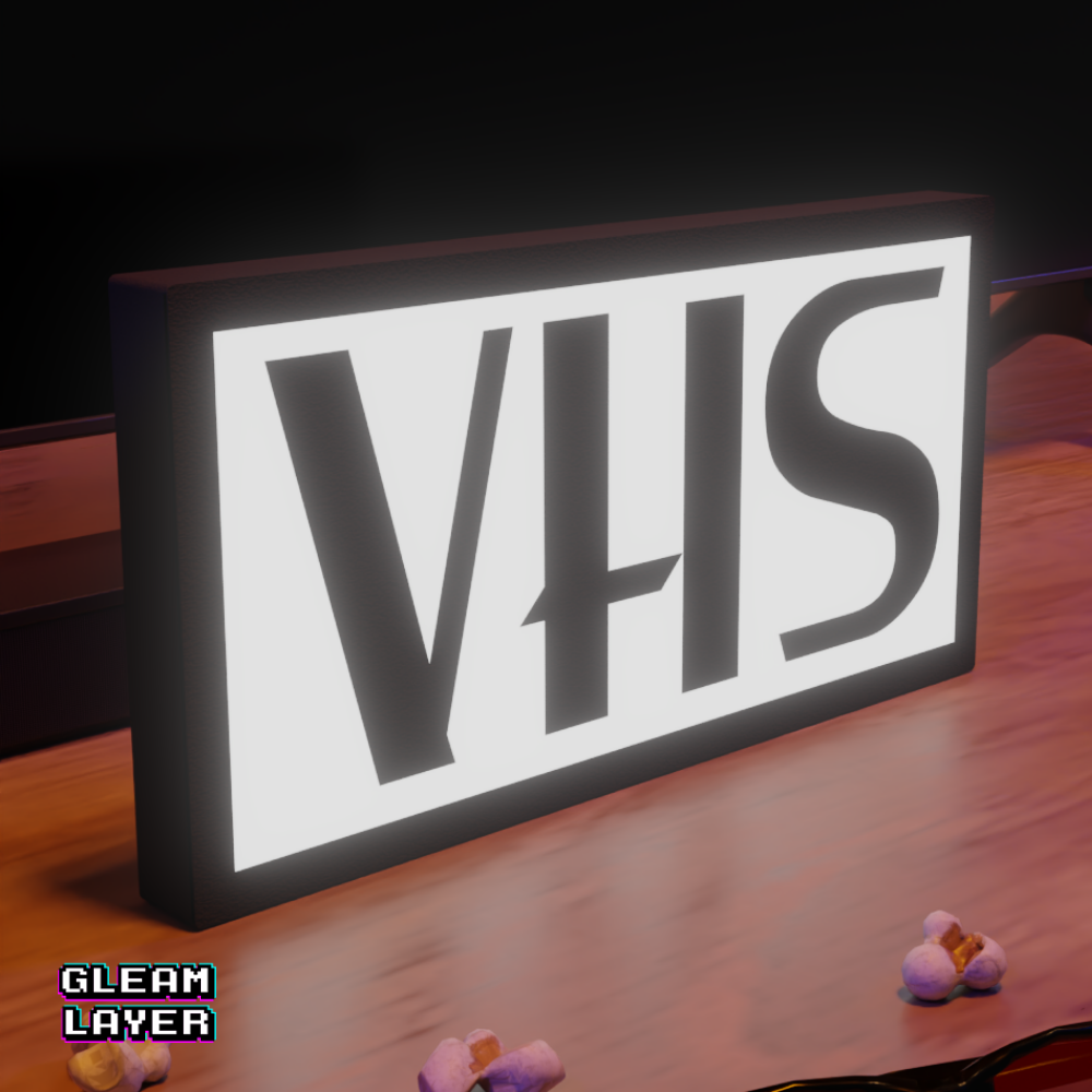 VHS Logo Video Home System Led Lightbox Rgb Light Sign