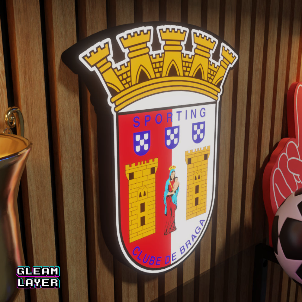 SC Braga Logo Led RGB Wall Display Light Sign