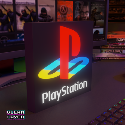Playstation Retro Black Logo Led Gaming Light Sign