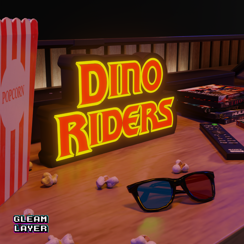 Dino Riders Led Light Sign