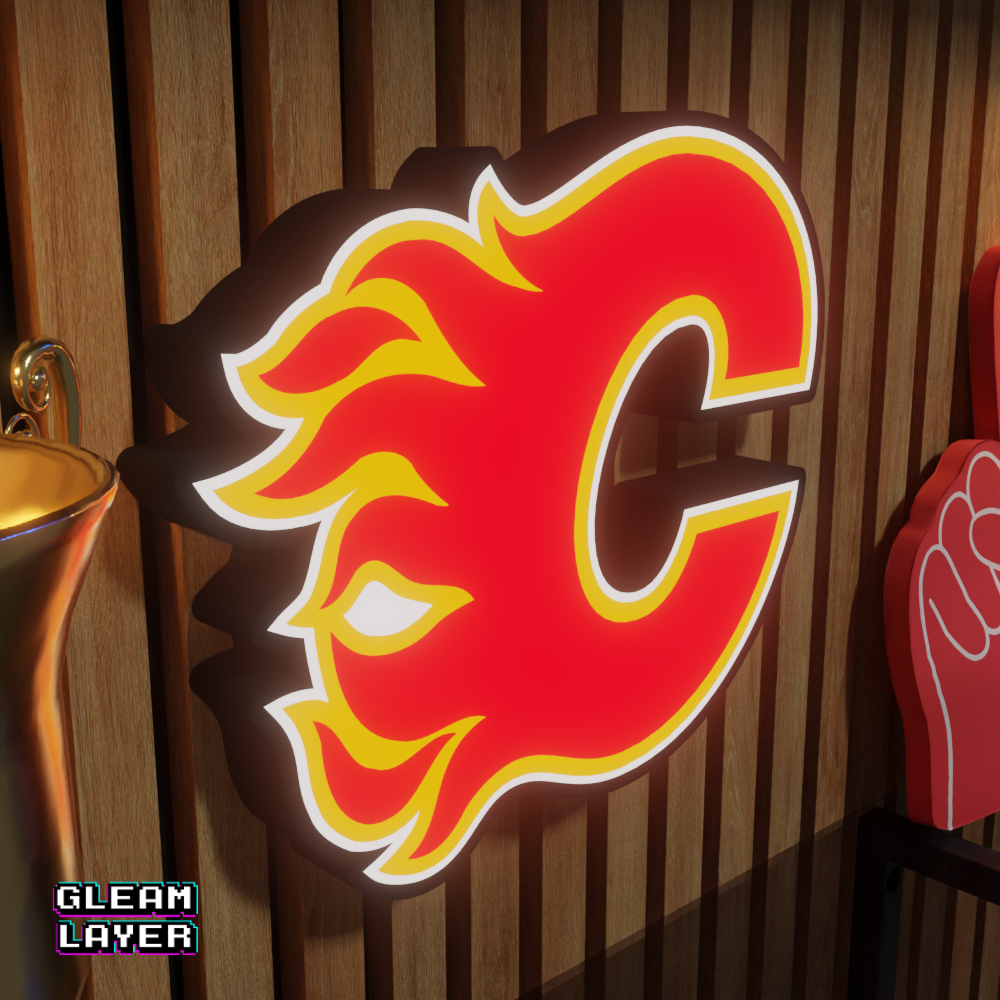 Calgary Flames Led Light Box NHL Sports Bar Light Display Wall Sign