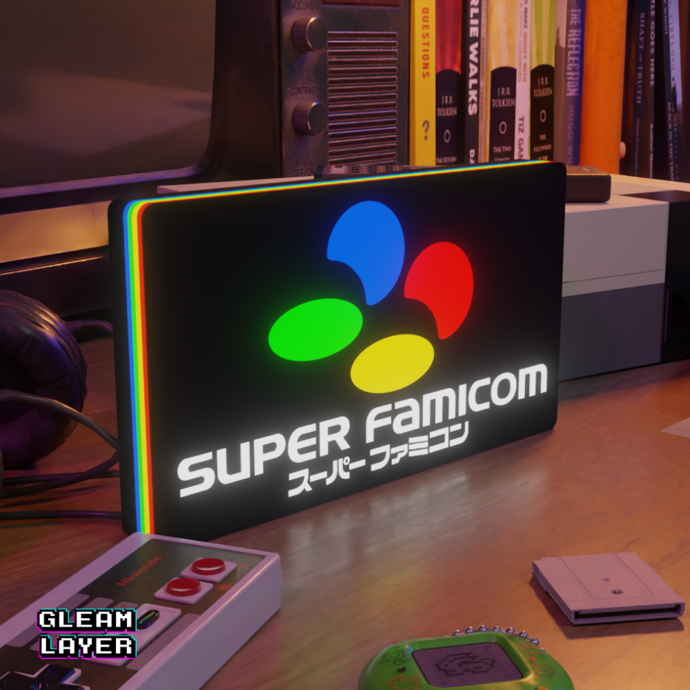 Super Famicom Led Retro Logo Gaming Light Sign