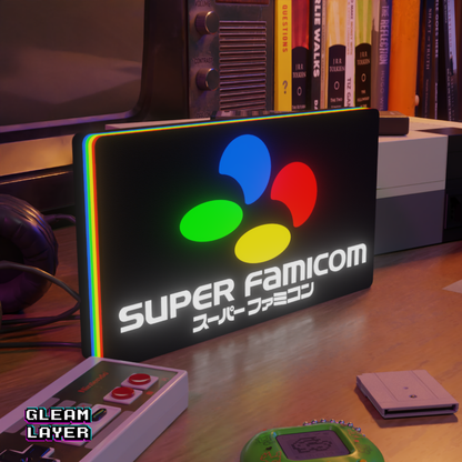 Super Famicom Led Retro Logo Gaming Light Sign
