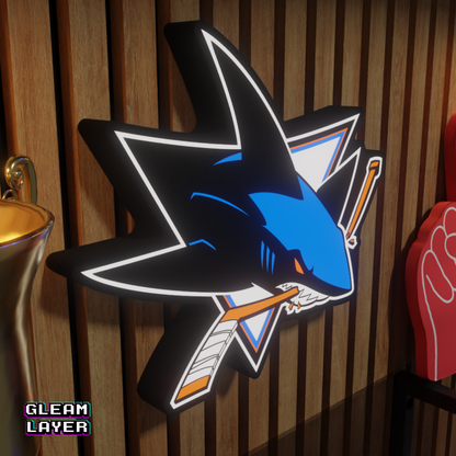 San Jose Sharks Led Light Box NHL Sports Bar Light Display Wall Sign