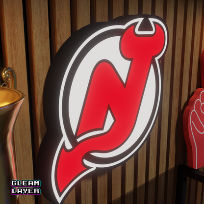 New Jersey Devils Led Light Box NHL Sports Bar Light Display Wall Sign