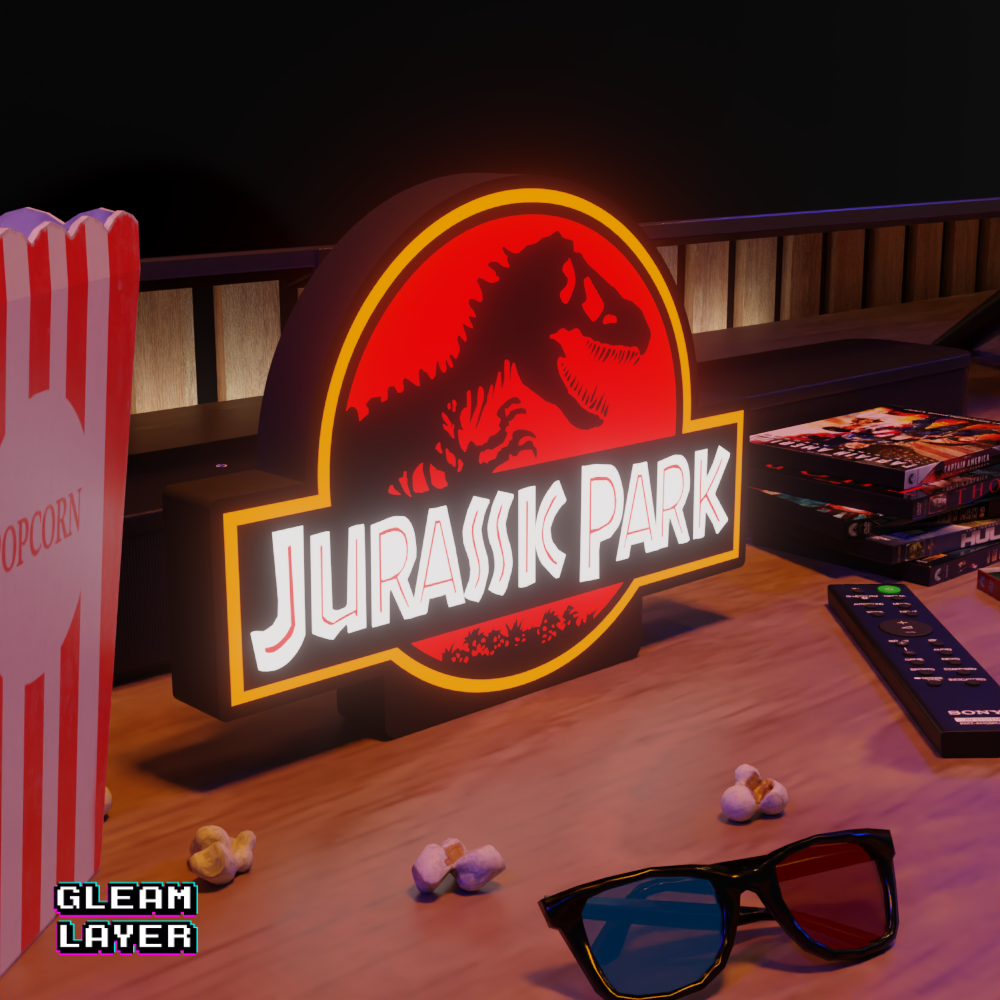 Jurassic Park Movie Led Lightbox Rgb Light Sign