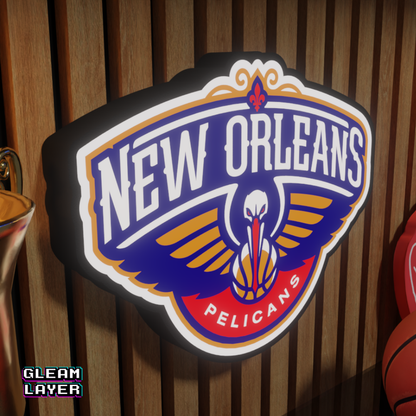 New Orleans Pelicans Led Light Box NBA Sports Bar Light Display Wall Sign