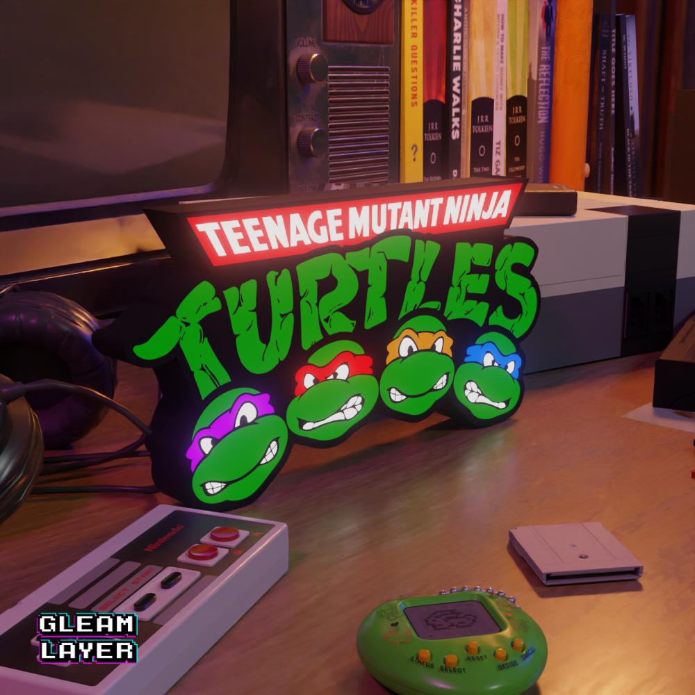 Teenage Mutant Ninja Turtles Led Light Sign with Leonardo, Donatello, Raphael and Michelangelo