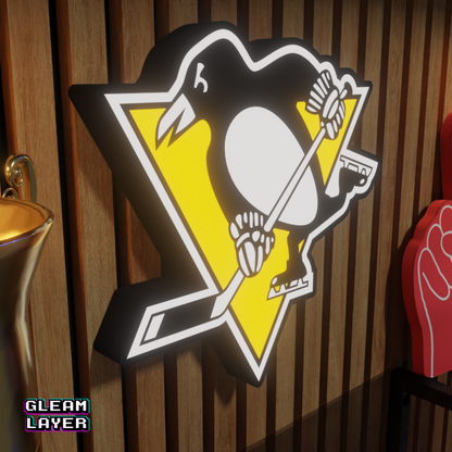 Pittsburgh Penguins Led Light Box NHL Sports Bar Light Display Wall Sign