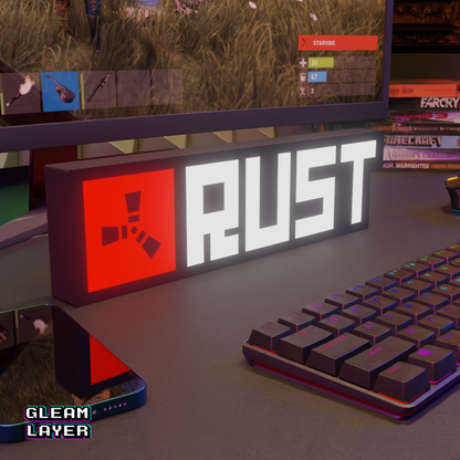 RUST Placa Gaming Iluminada