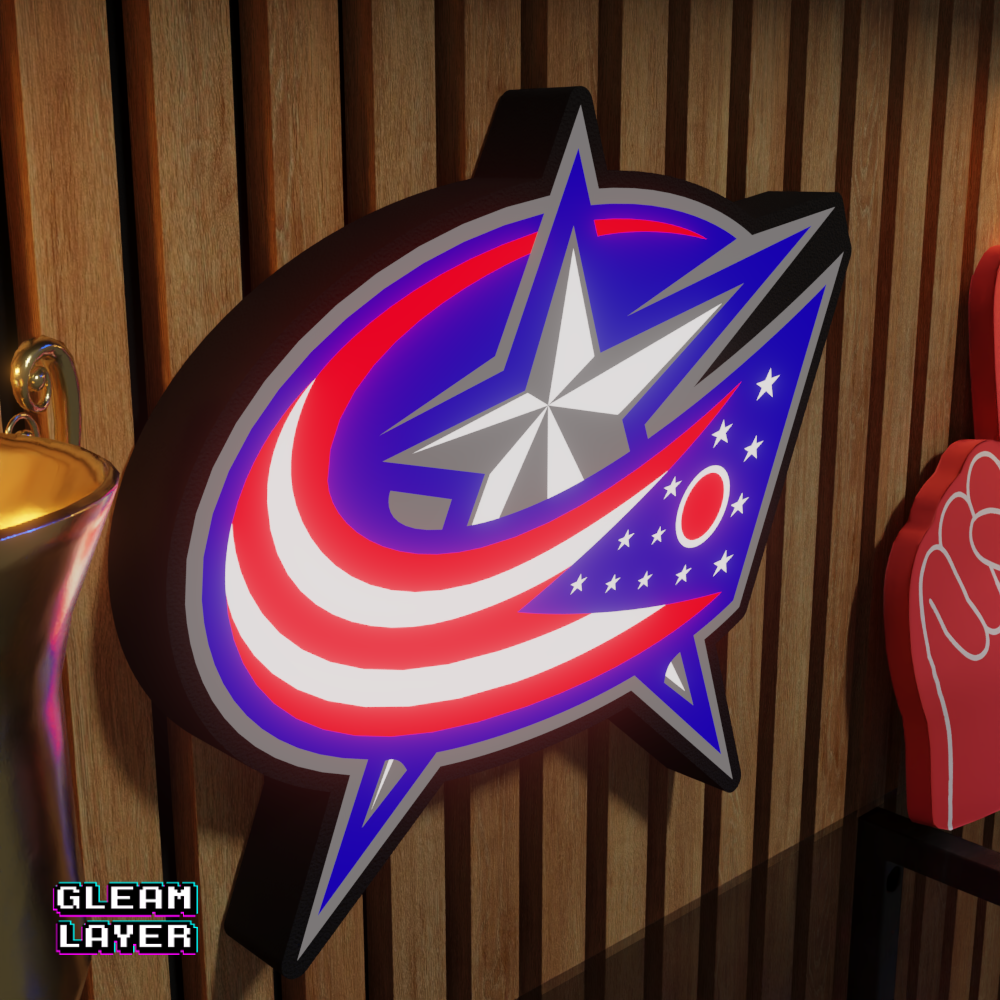 Columbus Blue Jackets Led Light Box NHL Sports Bar Light Display Wall Sign