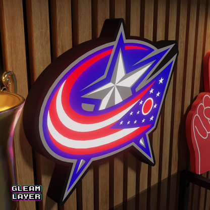 Columbus Blue Jackets Led Light Box NHL Sports Bar Light Display Wall Sign