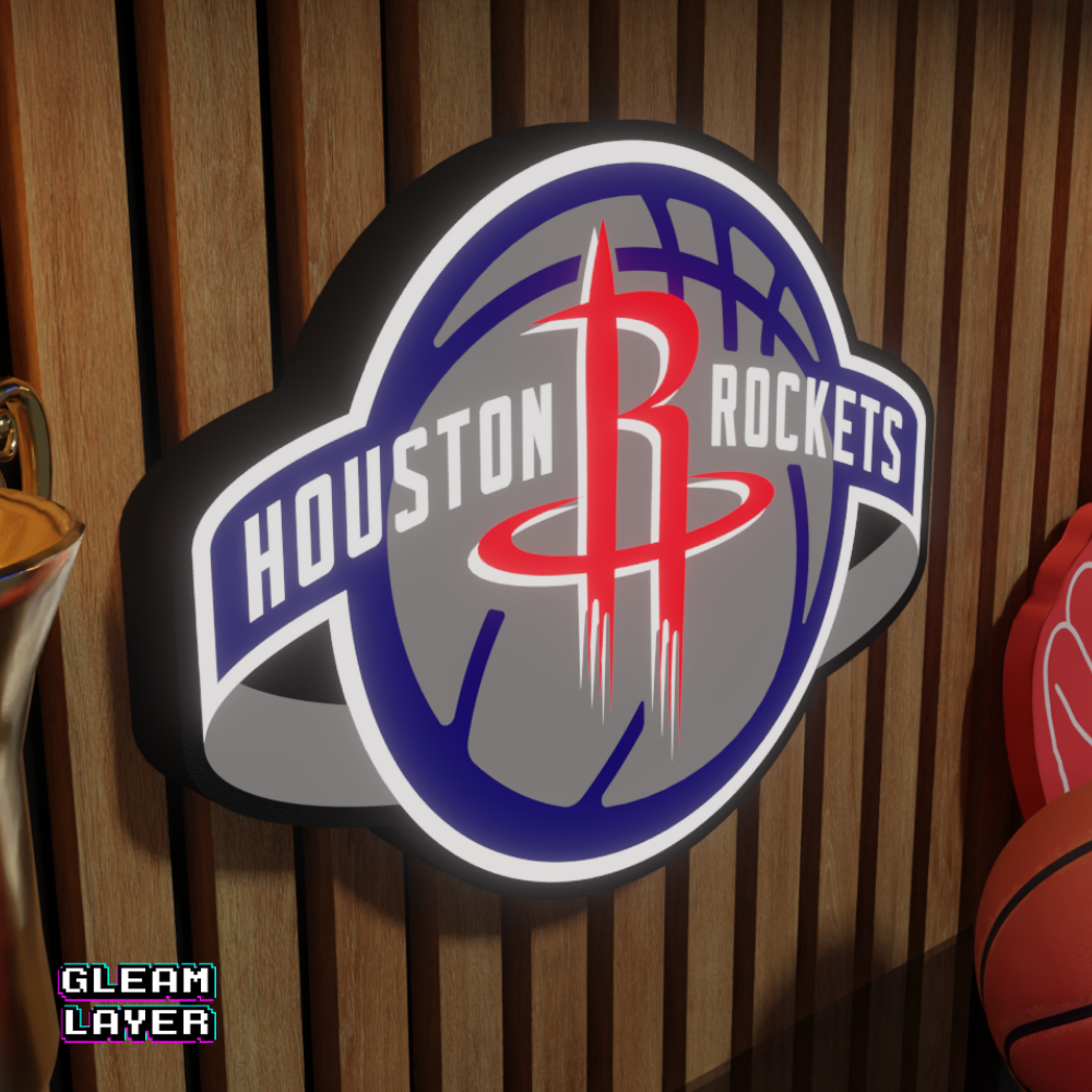 Houston Rockets Led Light Box NBA Sports Bar Light Display Wall Sign