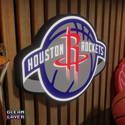 Houston Rockets Led Light Box NBA Sports Bar Light Display Wall Sign