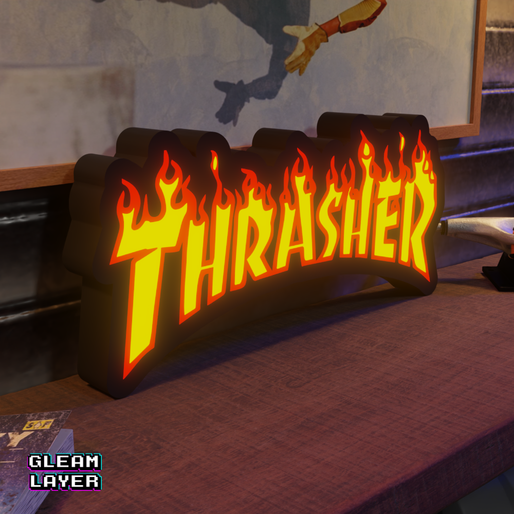 Thrasher Fire LED-Leuchtschild