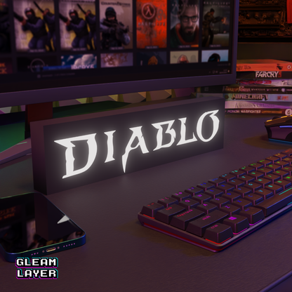 Diablo Led Gaming RGB Light Sign