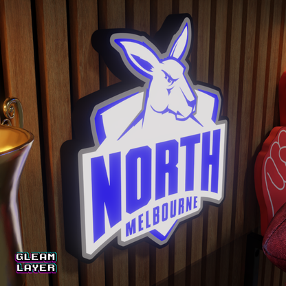 North Melbourne Kangaroos AFL Logo LED RGB Wall Display Light Sign
