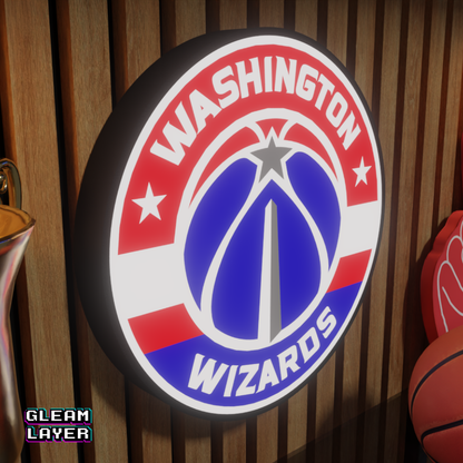 Washington Wizards Led Light Box NBA Sports Bar Light Display Wall Sign