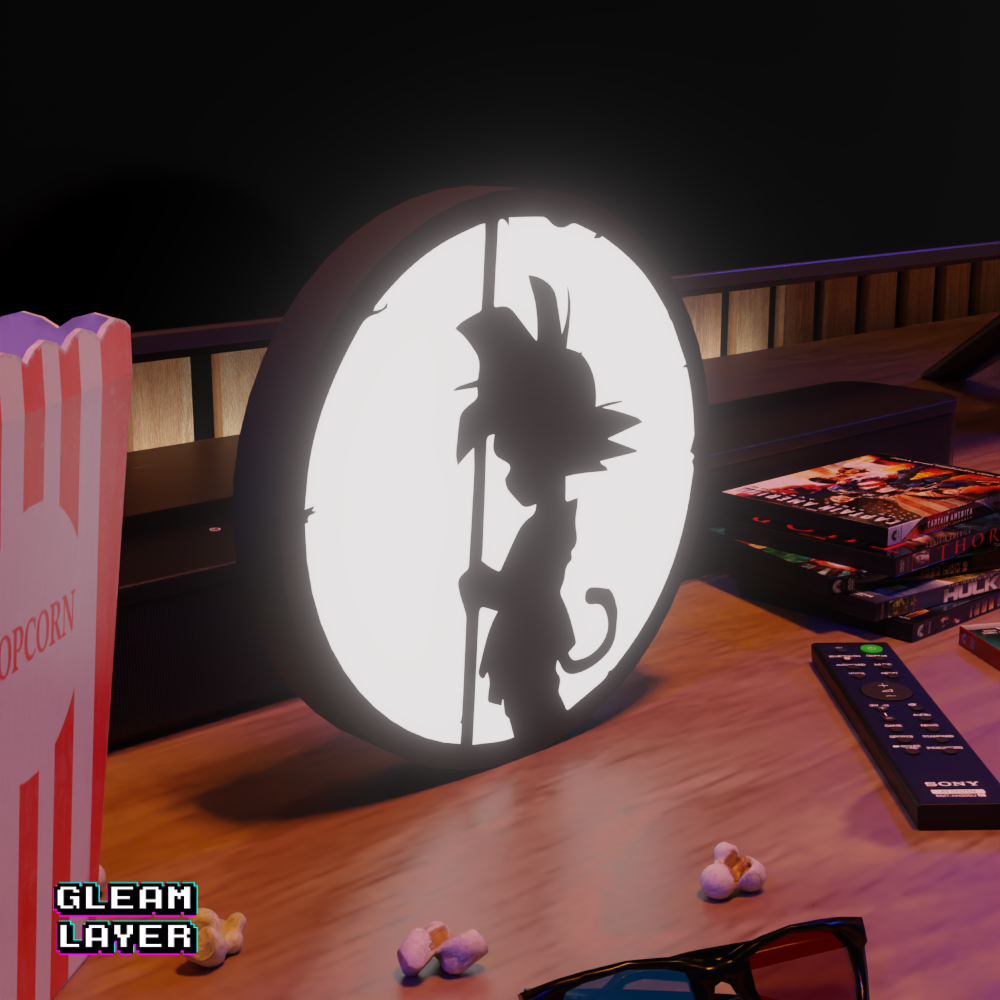 Dragon Ball Goku Silhouette Led Light Wall Sign