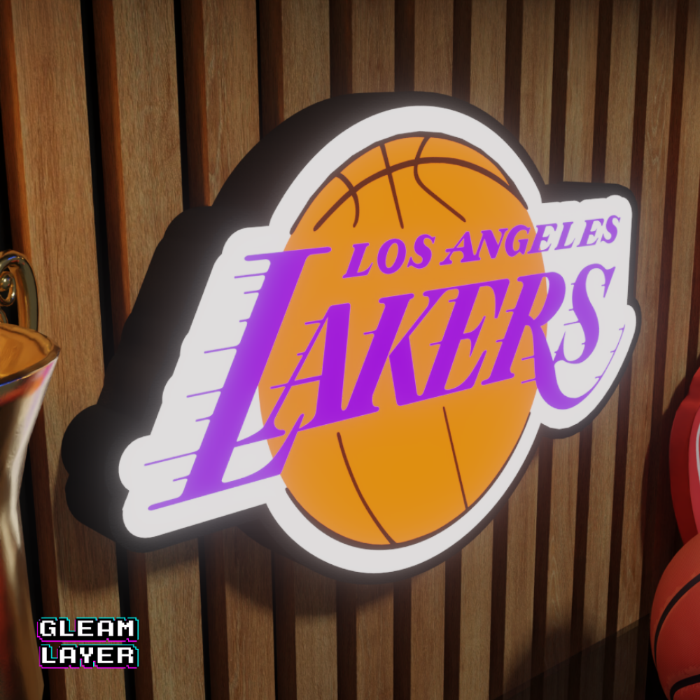 Los Angeles Lakers Led Light Box NBA Sports Bar Light Display Wall Sign