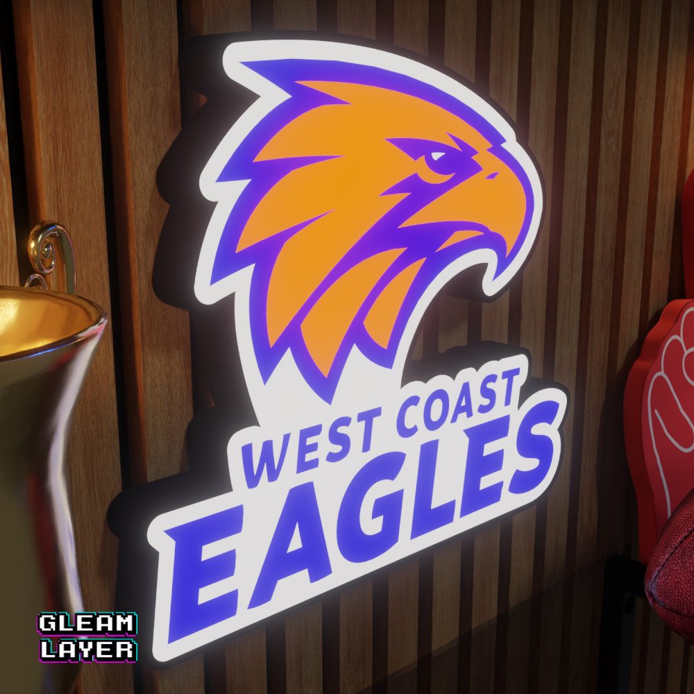 West Coast Eagles AFL Logo LED RGB Wall Display Light Sign