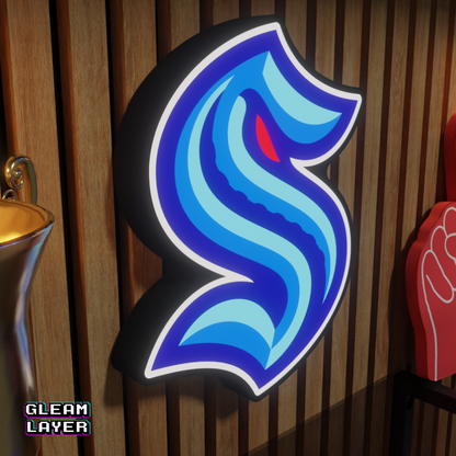 Seattle Kraken Led Light Box NHL Sports Bar Light Display Wall Sign