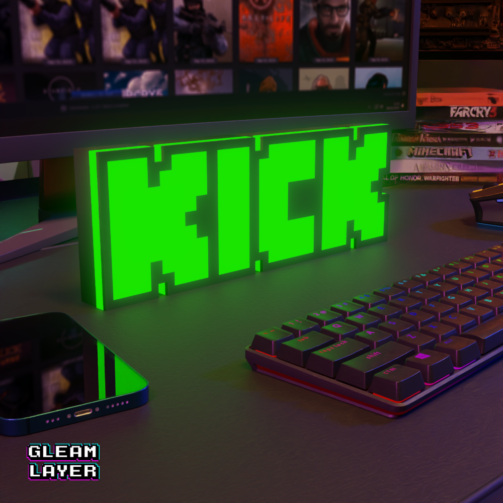 Kick Stream Led Streaming Light RGB Sign