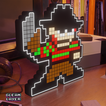 Freddy Krueger 8-bit Pixel Led Lightbox Pixel Art Light