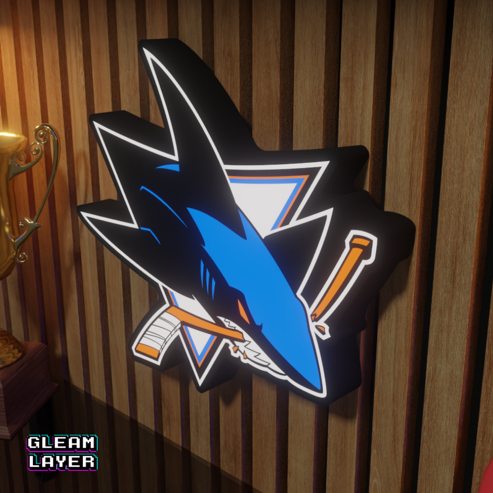 San Jose Sharks Led Light Box NHL Sports Bar Light Display Wall Sign