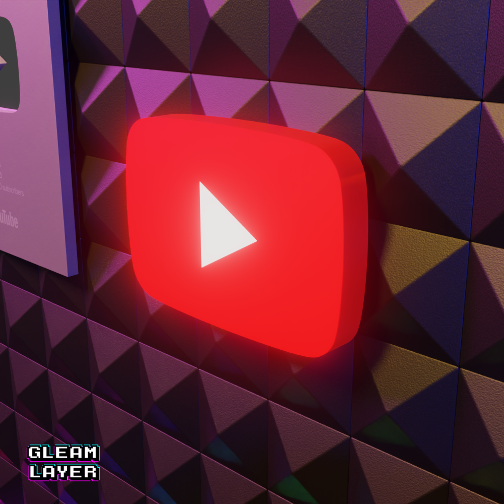 YouTube Red Button Led Light Sign