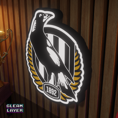 Collingwood Magpies AFL Logo LED RGB Wall Display Light Sign