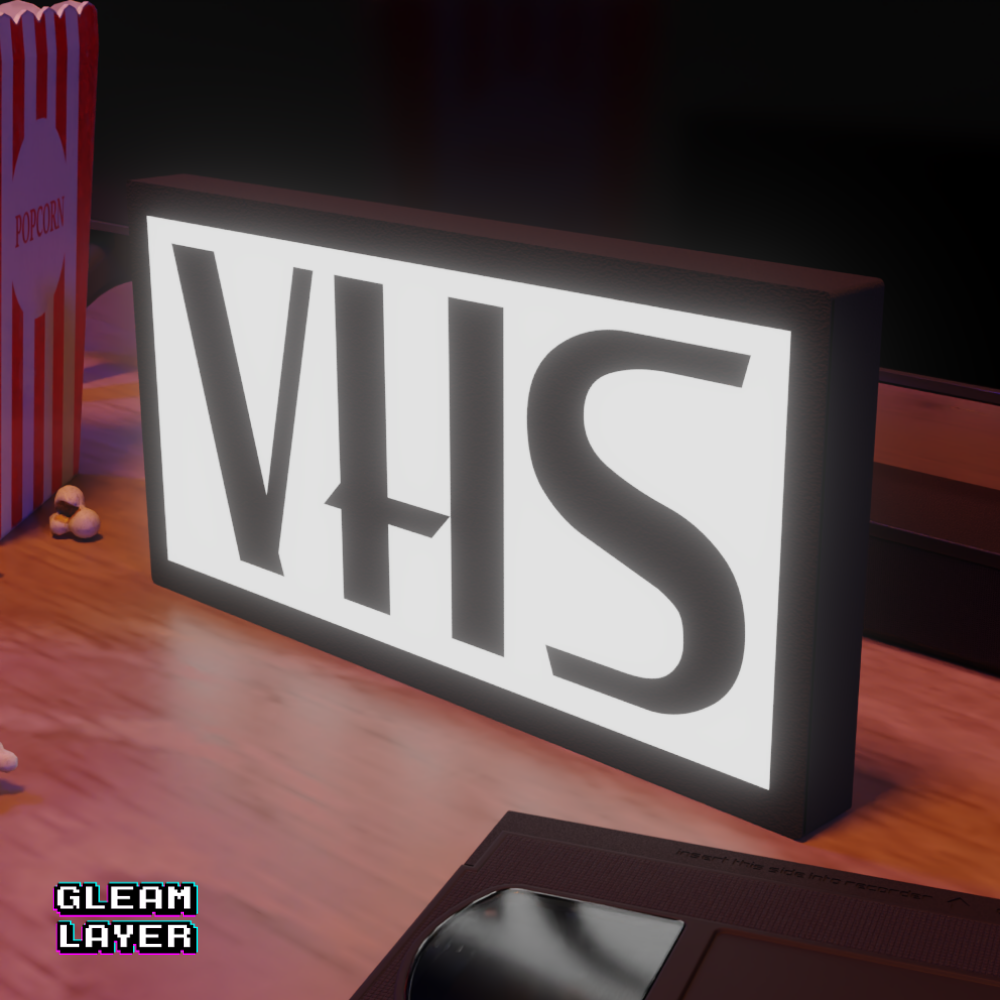 VHS Logo Video Home System Led Lightbox Rgb Light Sign