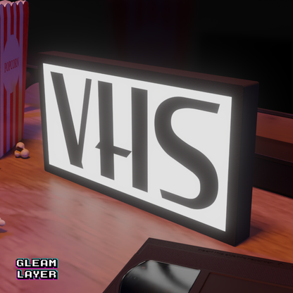 VHS Logo Video Home System Led Lightbox Rgb Light Sign