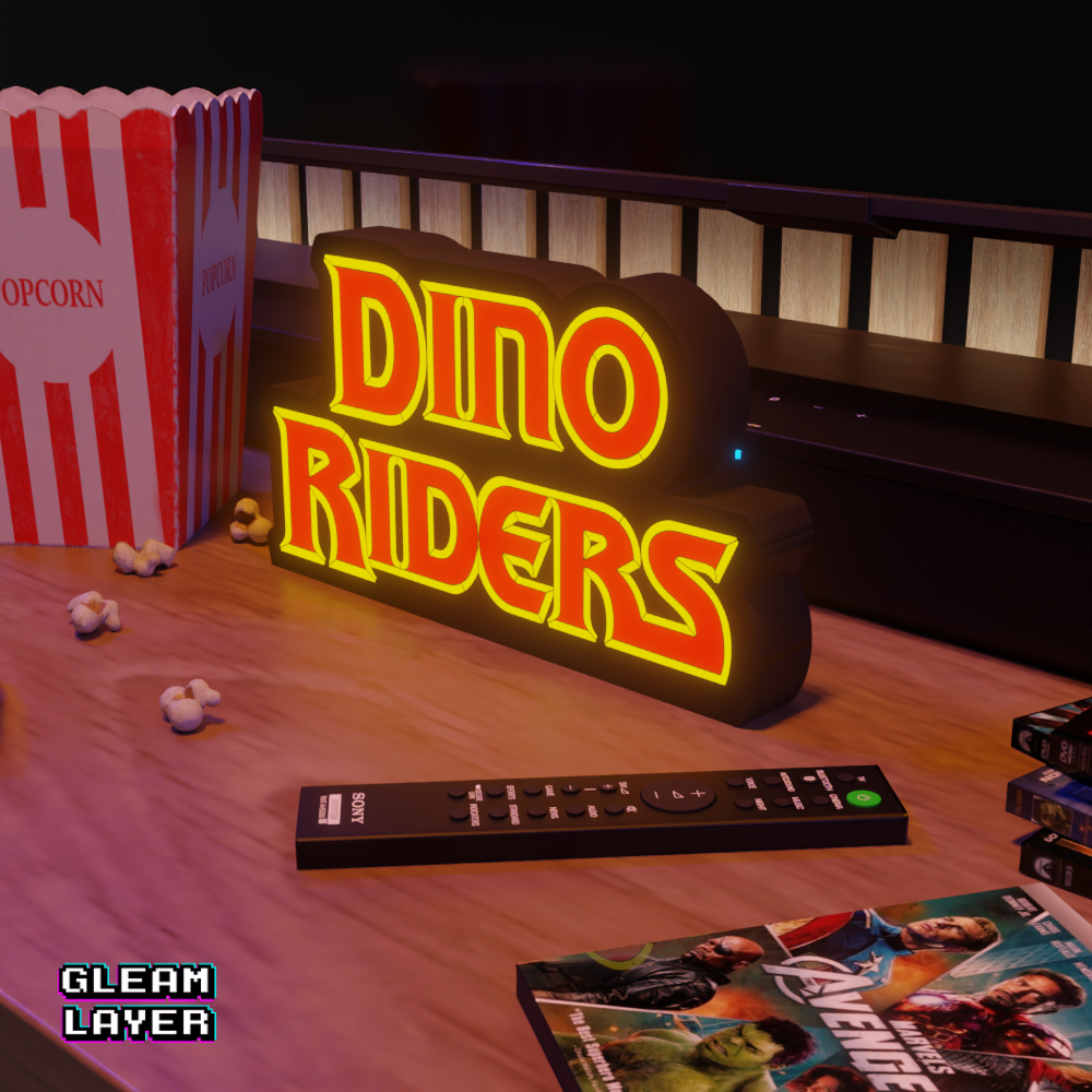 Dino Riders Led Light Sign