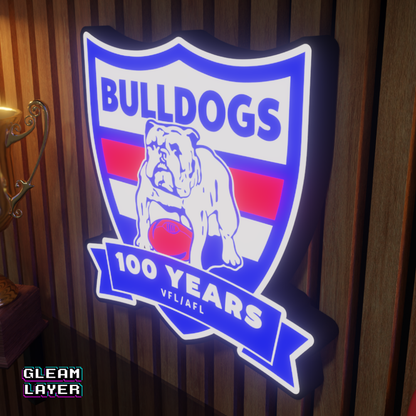 Western Bulldogs AFL Logo LED RGB Wall Display Light Sign