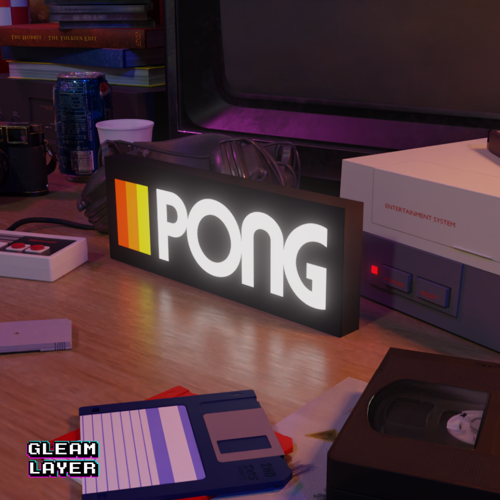 Pong Retro Logo Game Led RGB Light Sign