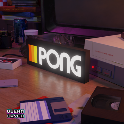 Pong Retro Logo Game Led RGB Light Sign