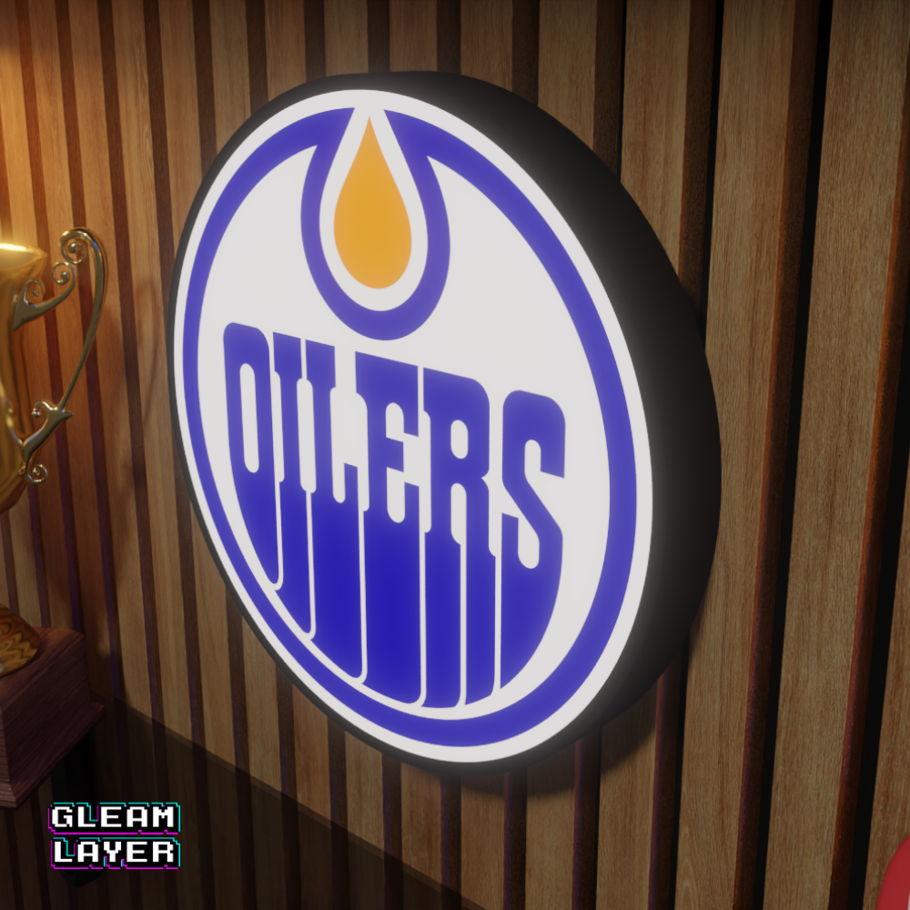 Edmonton Oilers Led Light Box NHL Sports Bar Light Display Wall Sign