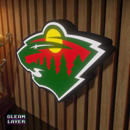 Minnesota Wild Led Light Box NHL Sports Bar Light Display Wall Sign