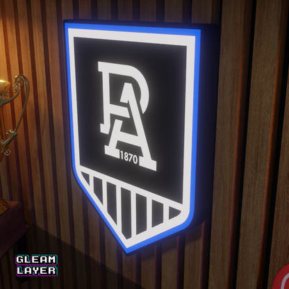 Port Adelaide Power AFL Logo LED RGB Wall Display Light Sign