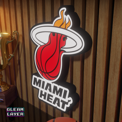 Miami Heat Led Light Box NBA Sports Bar Light Display Wall Sign
