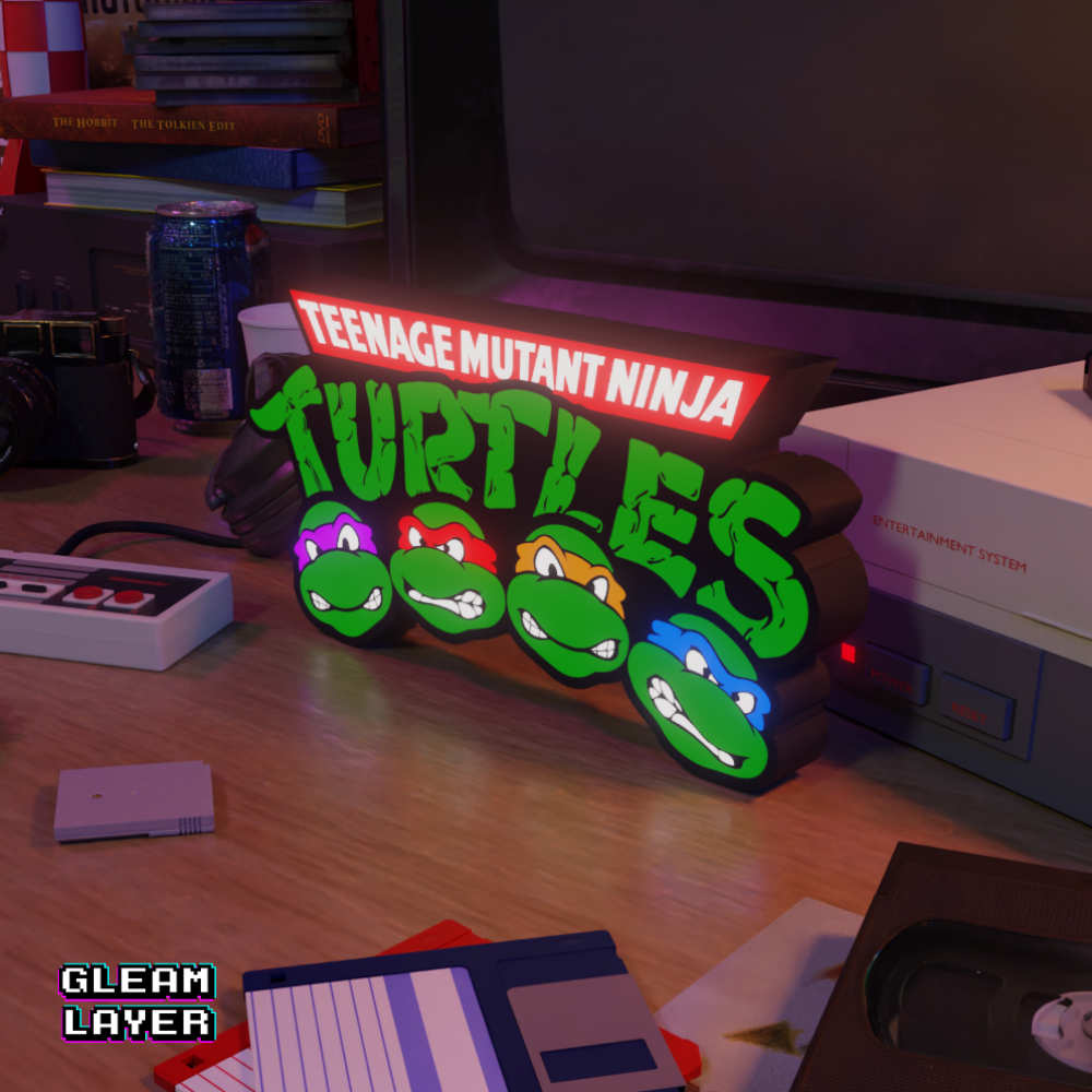 Teenage Mutant Ninja Turtles Led Light Sign with Leonardo, Donatello, Raphael and Michelangelo