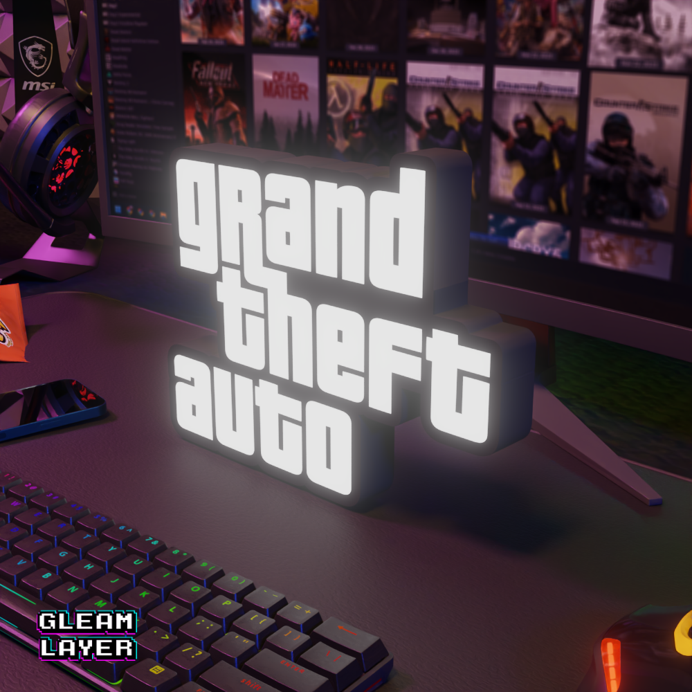 GTA Logo Grand Theft Auto Led Gaming Light Sign