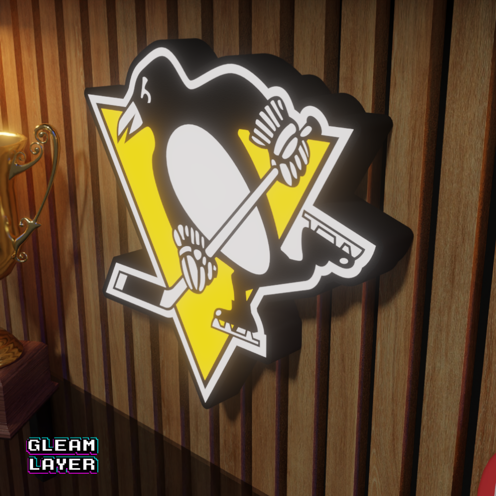 Pittsburgh Penguins Led Light Box NHL Sports Bar Light Display Wall Sign