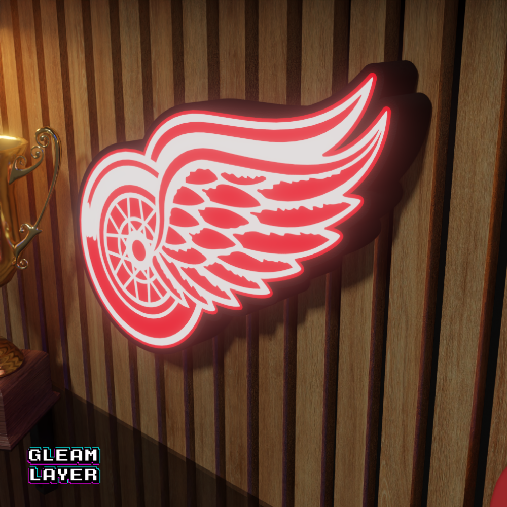 Detroit Red Wings Led Light Box NHL Sports Bar Light Display Wall Sign