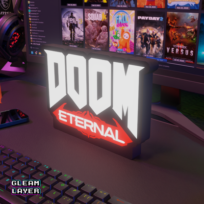 Doom Eternal Logo Led Gaming RGB Light Sign