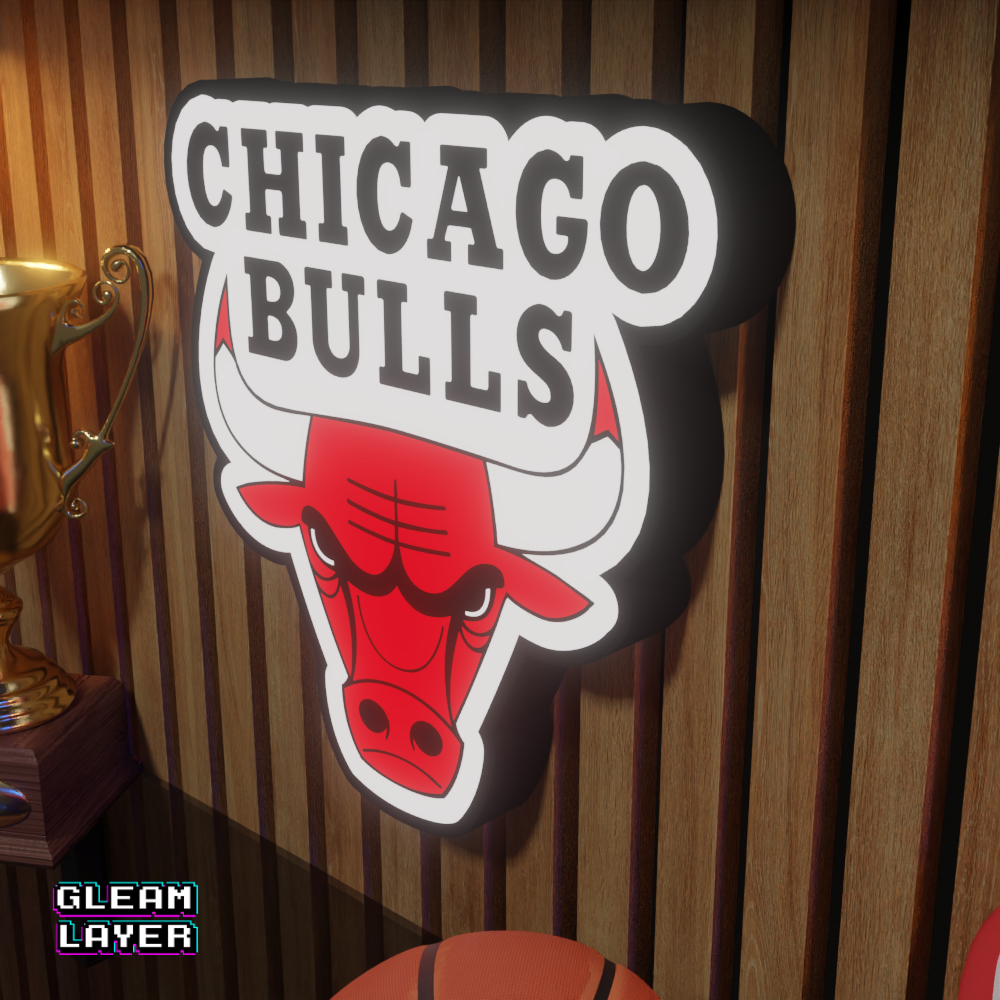 Chicago Bulls Led Light Box NBA Sports Bar Light Display Wall Sign